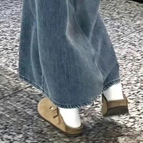 Suede Buckle Slippers